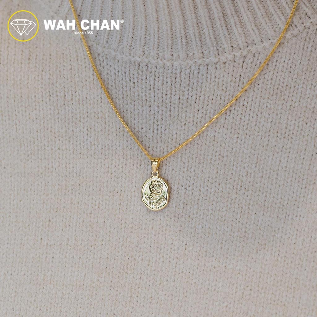 WAH CHAN 916 Gold Charm/ Pendant - Flower Rose Coin OSP1342 - Image 2