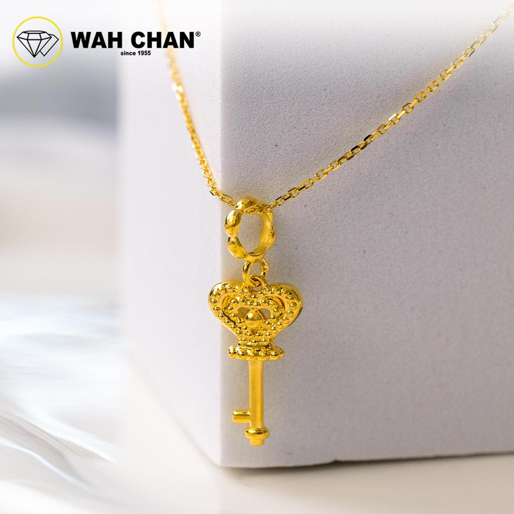 WAH CHAN 916 Gold Pendant - Heart Shape Key OSP1358 - Image 2