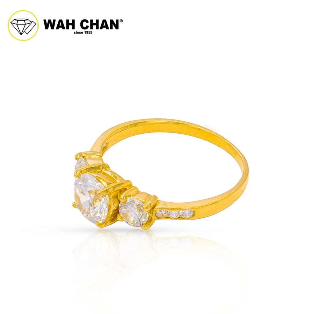 WAH CHAN 916 Gold Ring Zirconia Nikah ZRR1013 - Image 2
