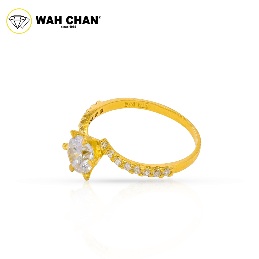 WAH CHAN 916 Gold Ring Zirconia Nikah ZRR1012 - Image 2