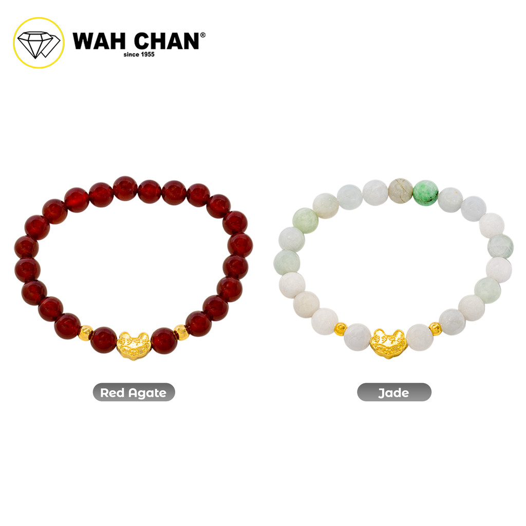 WAH CHAN 999 Gold Pendant - Ruyi Lock Charm Crystal Bracelet J002 - Image 3