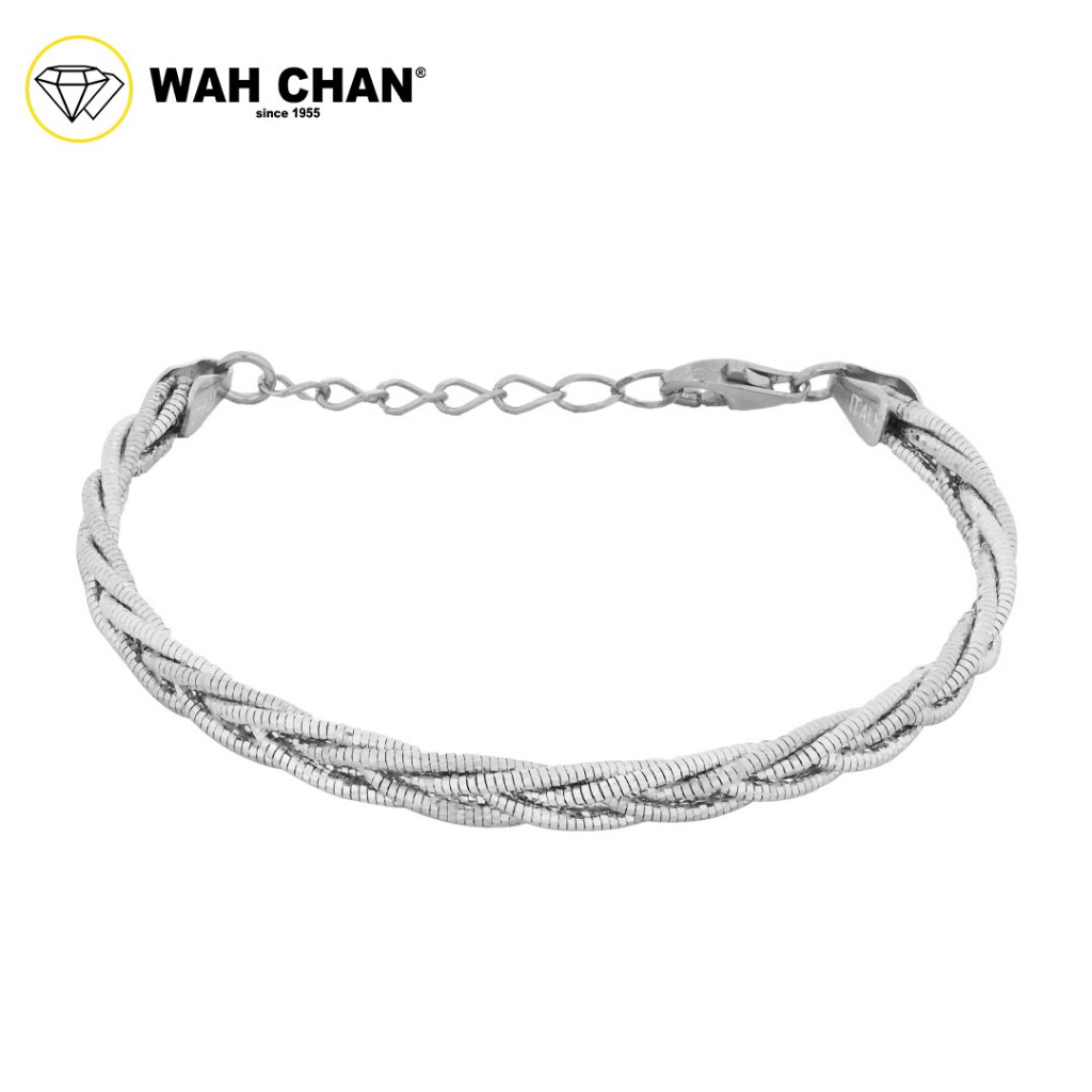 WAH CHAN S925 ITALIAN Silver Bracelet - Triple Twisting Rope NSBCM001 - Image 2
