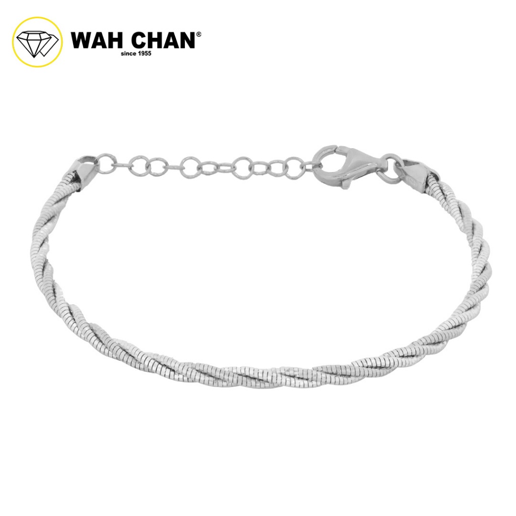 WAH CHAN S925 ITALIAN Silver Bracelet - Tiny Twisted Rope NSBCM003 - Image 2