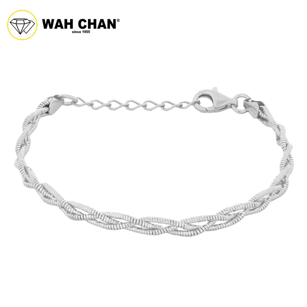 WAH CHAN S925 ITALIAN Silver Bracelet - Single Color Twist NSBCM004 - Image 2