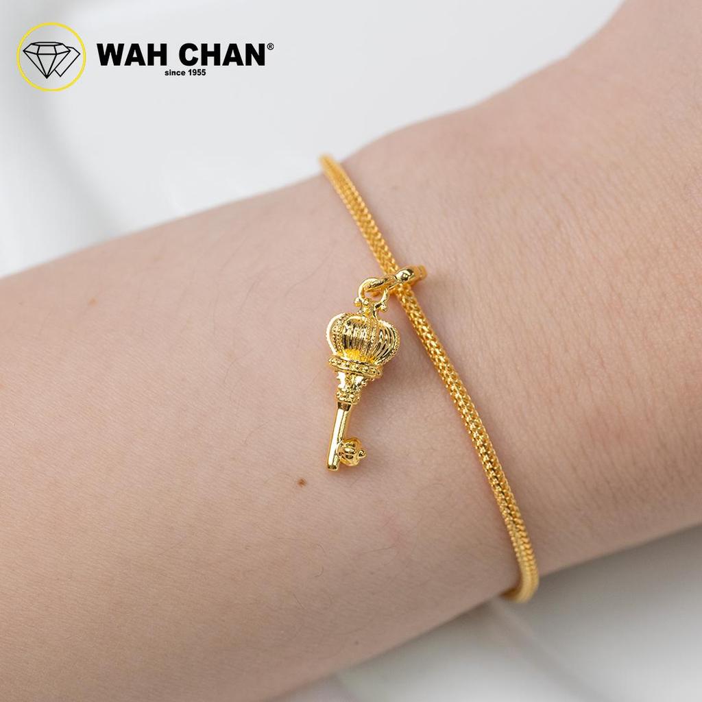 WAH CHAN 916 Gold Pendant - Golden Crown Key OSP1354 - Image 2