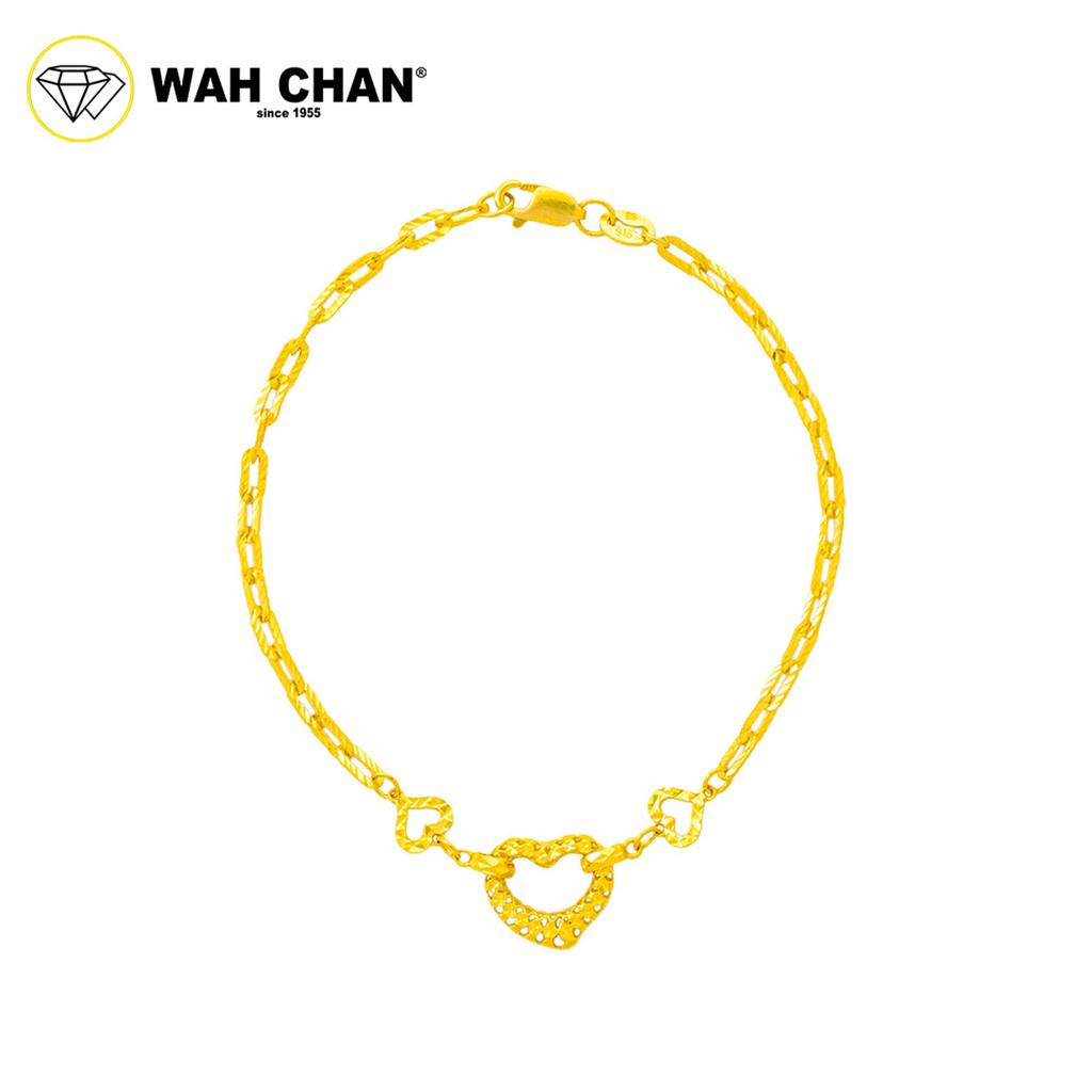 WAH CHAN 916 Gold Bracelet - Tri-Heart OSB1248