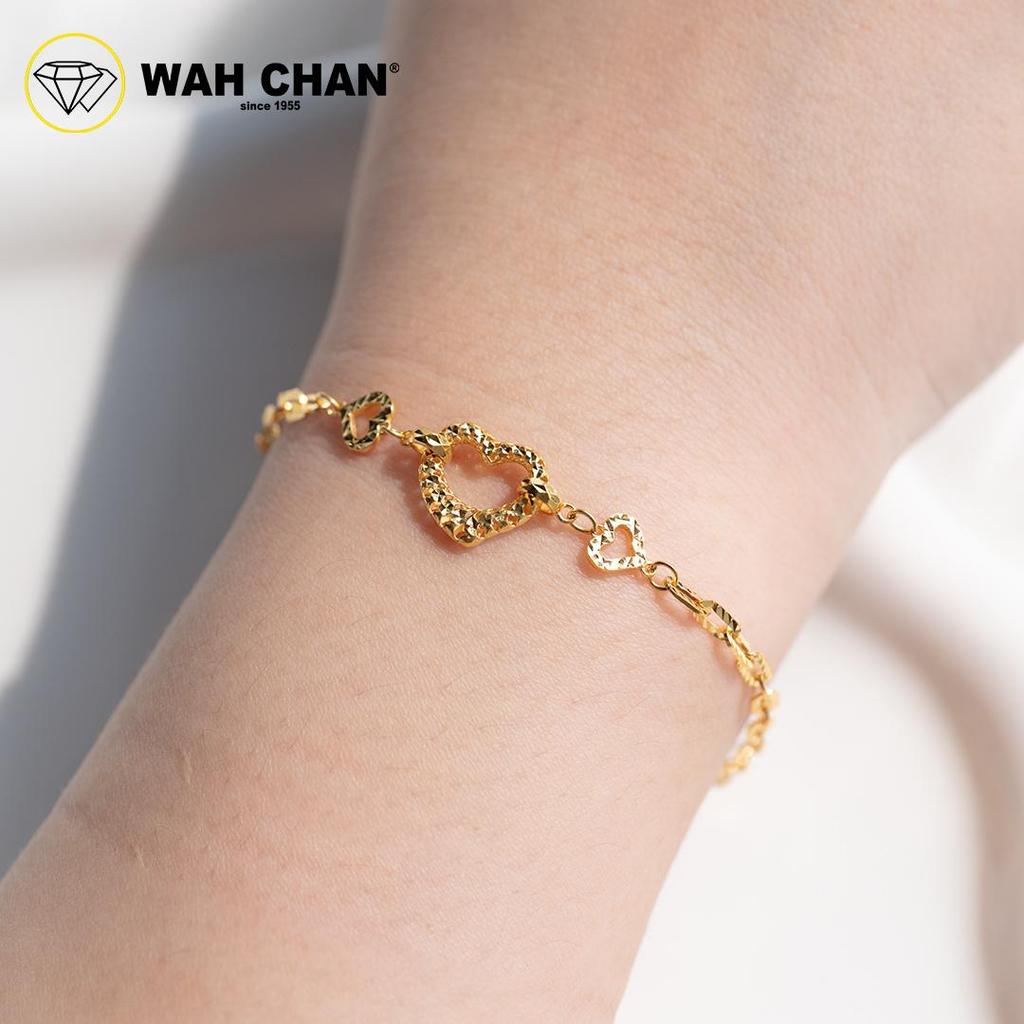 WAH CHAN 916 Gold Bracelet - Tri-Heart OSB1248 - Image 2