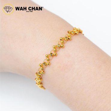 WAH CHAN 916 Gold Bracelet - Disco Ball Beads OSB1263