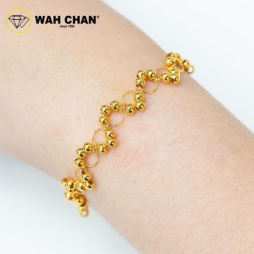 WAH CHAN 916 Gold Bracelet - Candy Disco Ball OSB1265