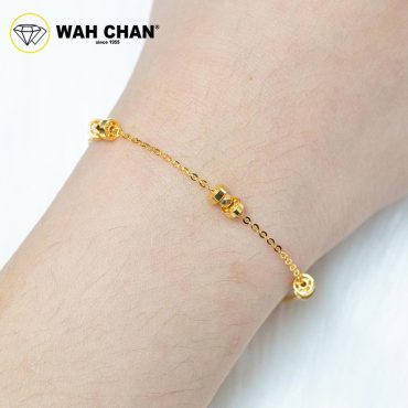 WAH CHAN 916 Gold Bracelet - Mini Kendi Boba OSB1278