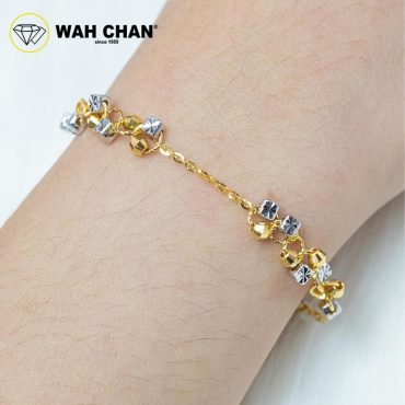 WAH CHAN 916 Gold Bracelet - Gelang Sauh Cube Anggur OSB1282