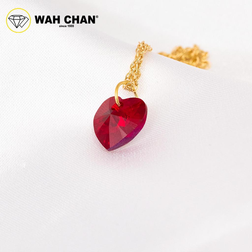 WAH CHAN 585 Gold Love Crystal Pendant with Silver 925 Necklace - Image 6