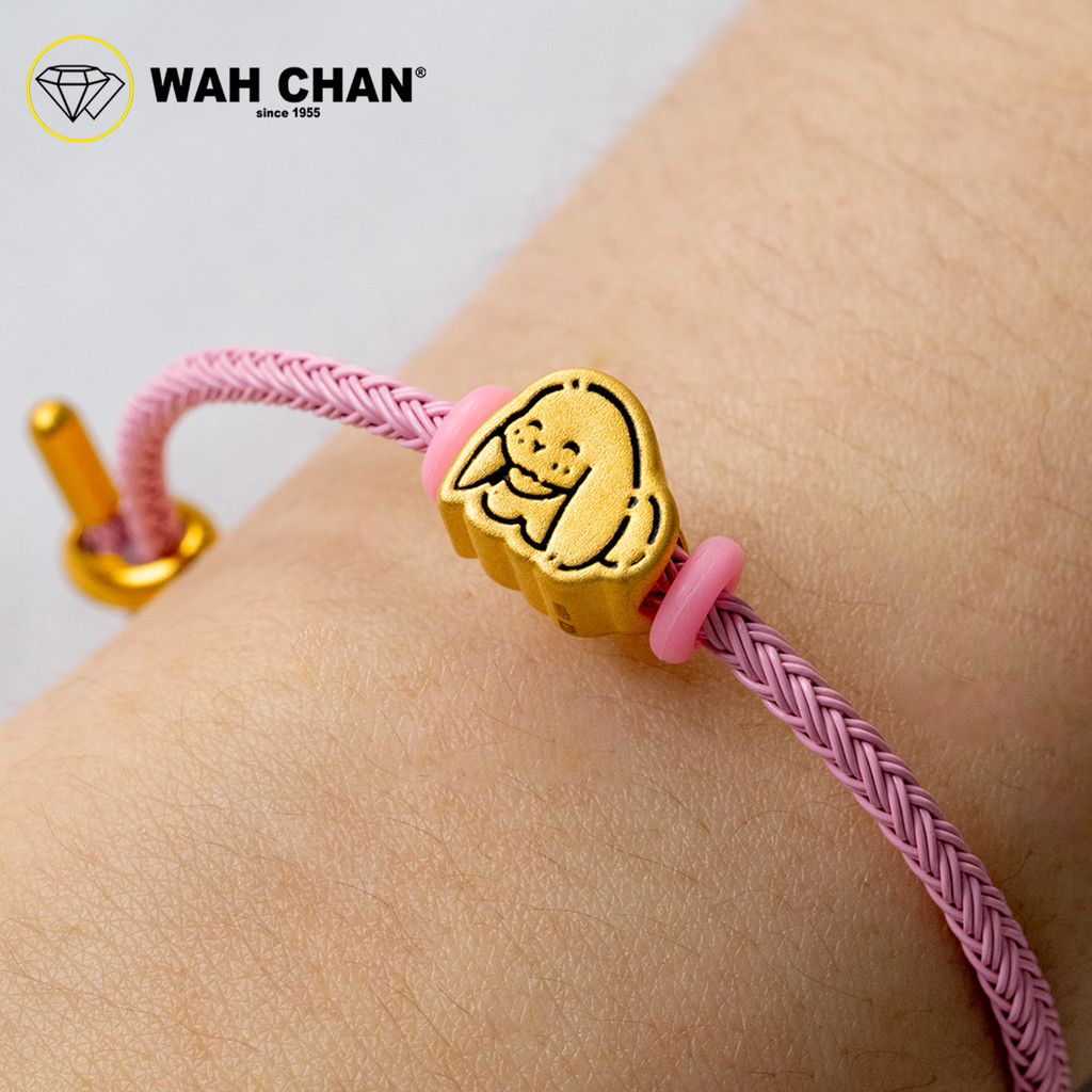 WAH CHAN 999 Gold Pendant - Happy Bunny B58 - Image 2