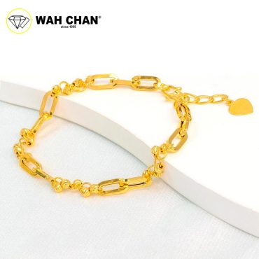 WAH CHAN 916 Gold Bracelet - Paperclip Boba Beads OSB1313