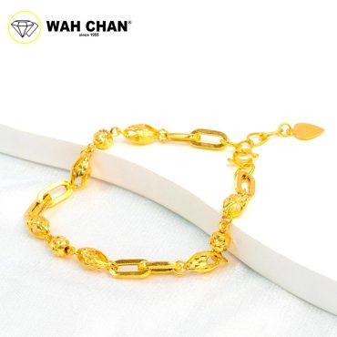 WAH CHAN 916 Gold Bracelet - Gelang Sauh Siput Beads OSB1314
