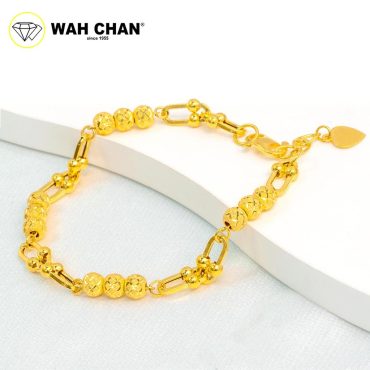 WAH CHAN 916 Gold Bracelet - Gelang Paperclip Boba OSB1315