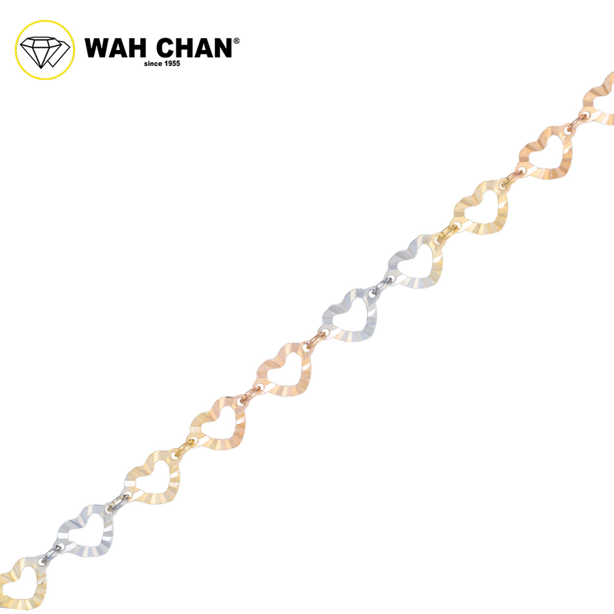 WAH CHAN S925 ITALIAN Silver Bracelet - Love Link 3C NSBLV005 - Image 2