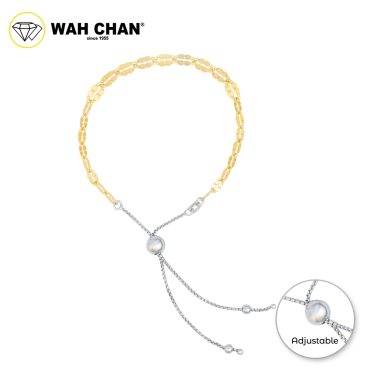 WAH CHAN S925 ITALIAN Silver Bracelet - Dapped Link 2C NSBLV013