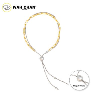 WAH CHAN S925 ITALIAN Silver Bracelet - Paper Clip Mesin 2C NSBLV014