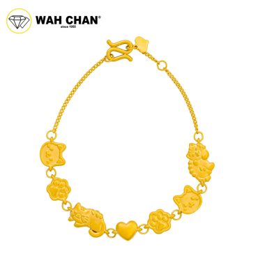 WAH CHAN 999 Gold Bracelet - Golden Meow OGB001
