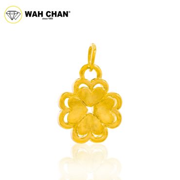 WAH CHAN 999 Gold Pendant - Four Leaves Clover B40