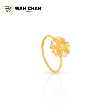 WAH CHAN 916 Gold Ring -  Cincin Bunga Clover 2C OSR1109