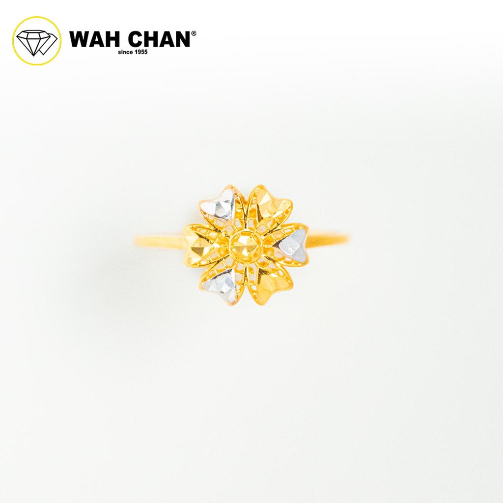 WAH CHAN 916 Gold Ring - Cincin Bunga Clover 2C OSR1109 - Image 2