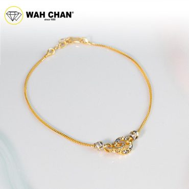 WAH CHAN 916 Gold Bracelet - Gelang Double Mesin Duo Circle 2C OSB1316