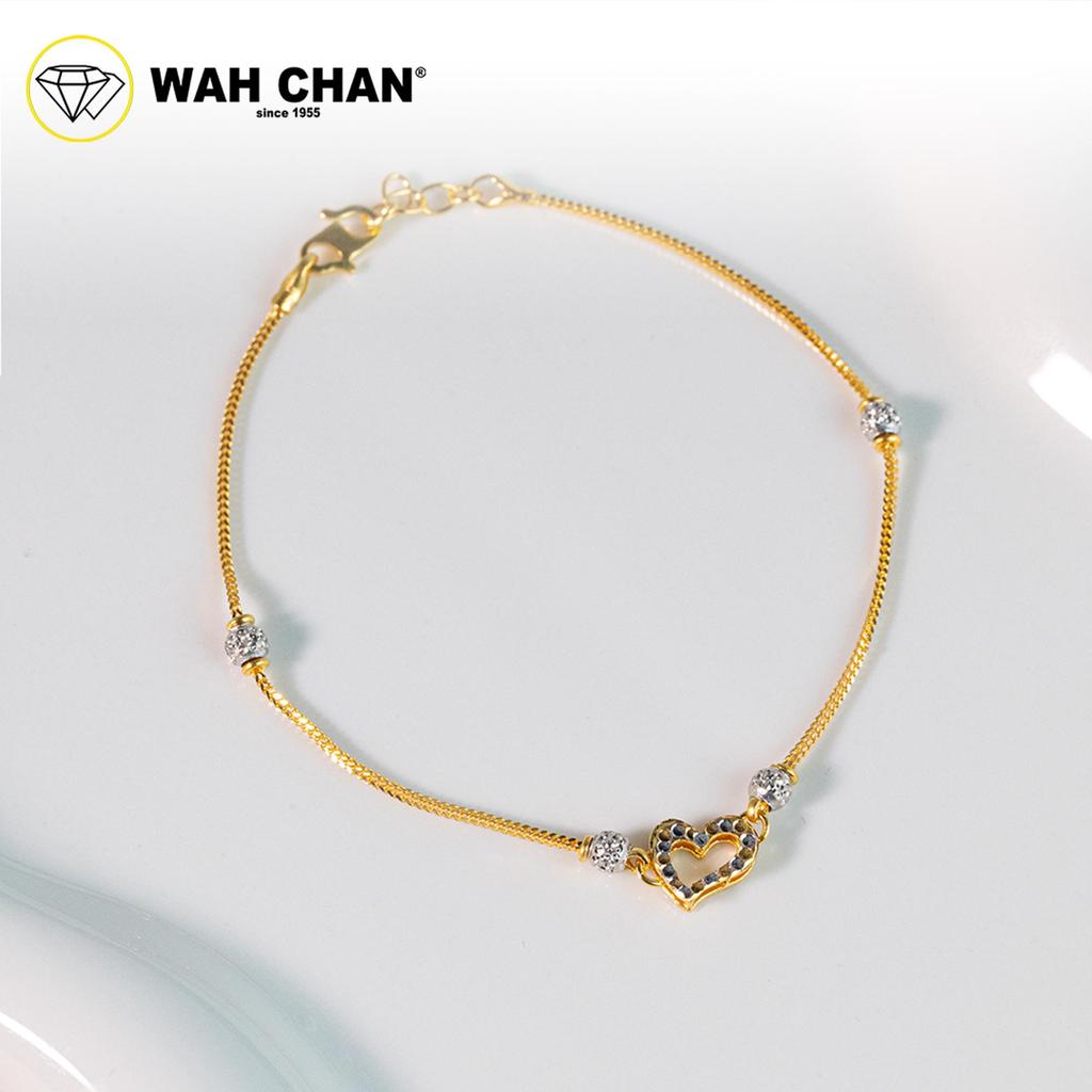 WAH CHAN 916 Gold Bracelet - Gelang Double Mesin Love OSB1317