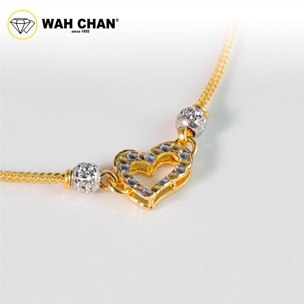 WAH CHAN 916 Gold Bracelet - Gelang Double Mesin Love OSB1317 - Image 2