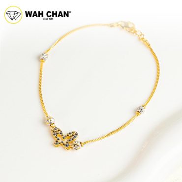WAH CHAN 916 Gold Bracelet - Gelang Double Mesin Butterfly OSB1319