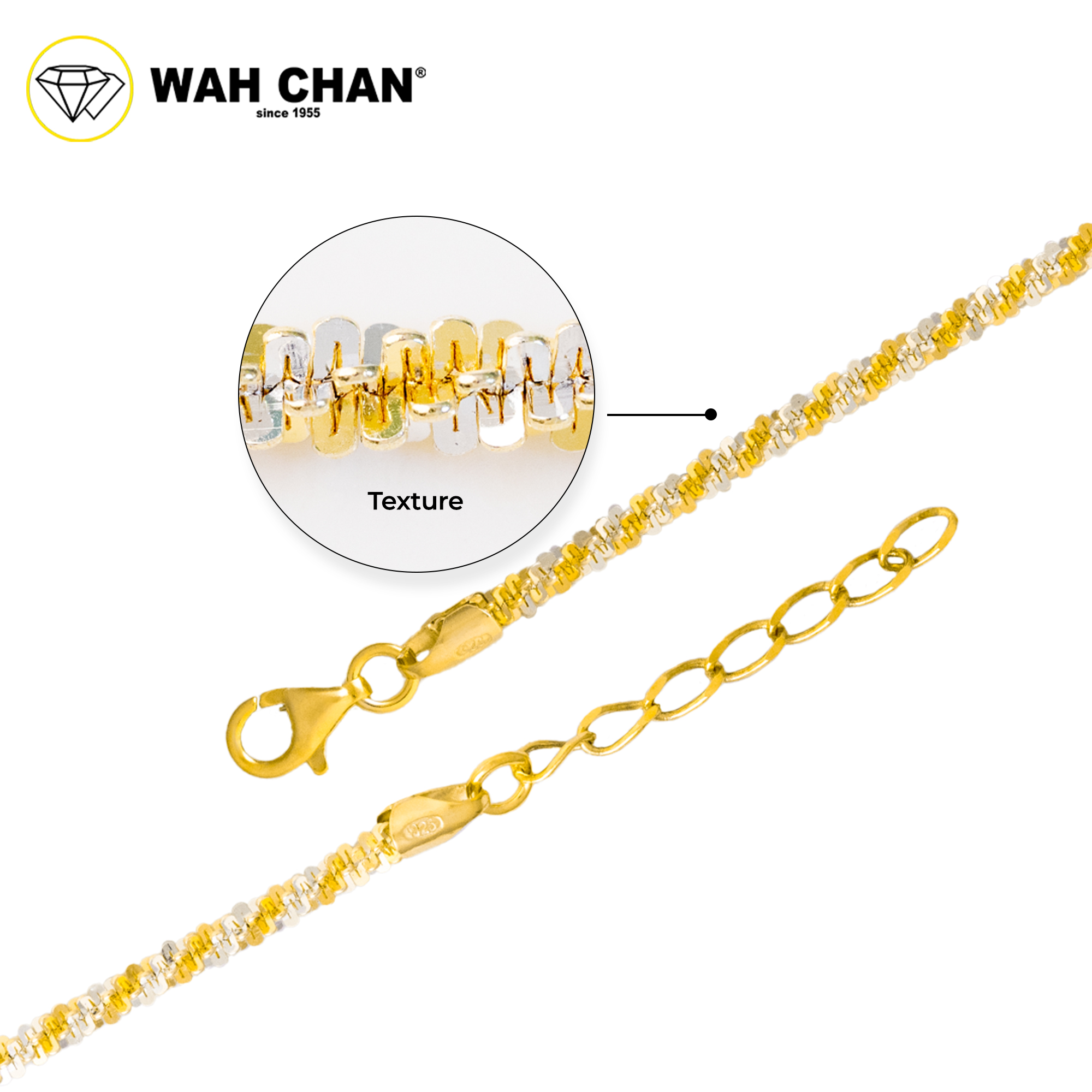 WAH CHAN S925 ITALIAN Silver Bracelet - Rock Chain N2B00001 - Image 4