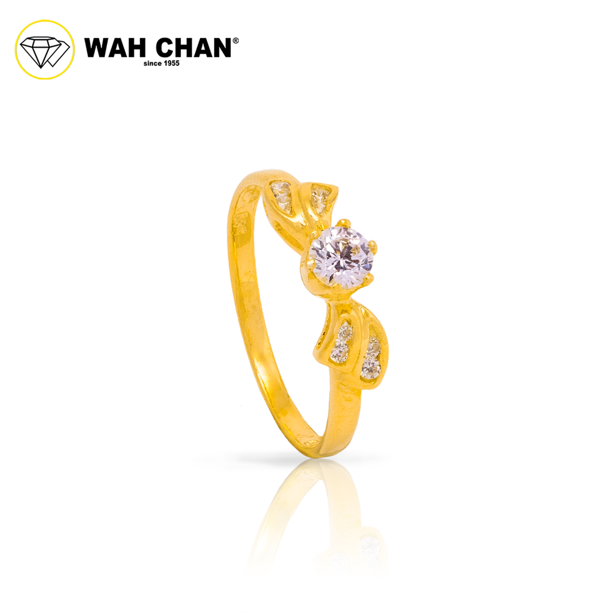 Wah Chan 585/14K Gold Ring - Cincin Zirconia R1081