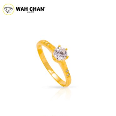 Wah Chan 585/14K Gold Ring - Cincin Zirconia R389