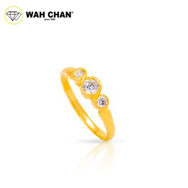 Wah Chan 585/14K Gold Ring - Cincin Zirconia R405