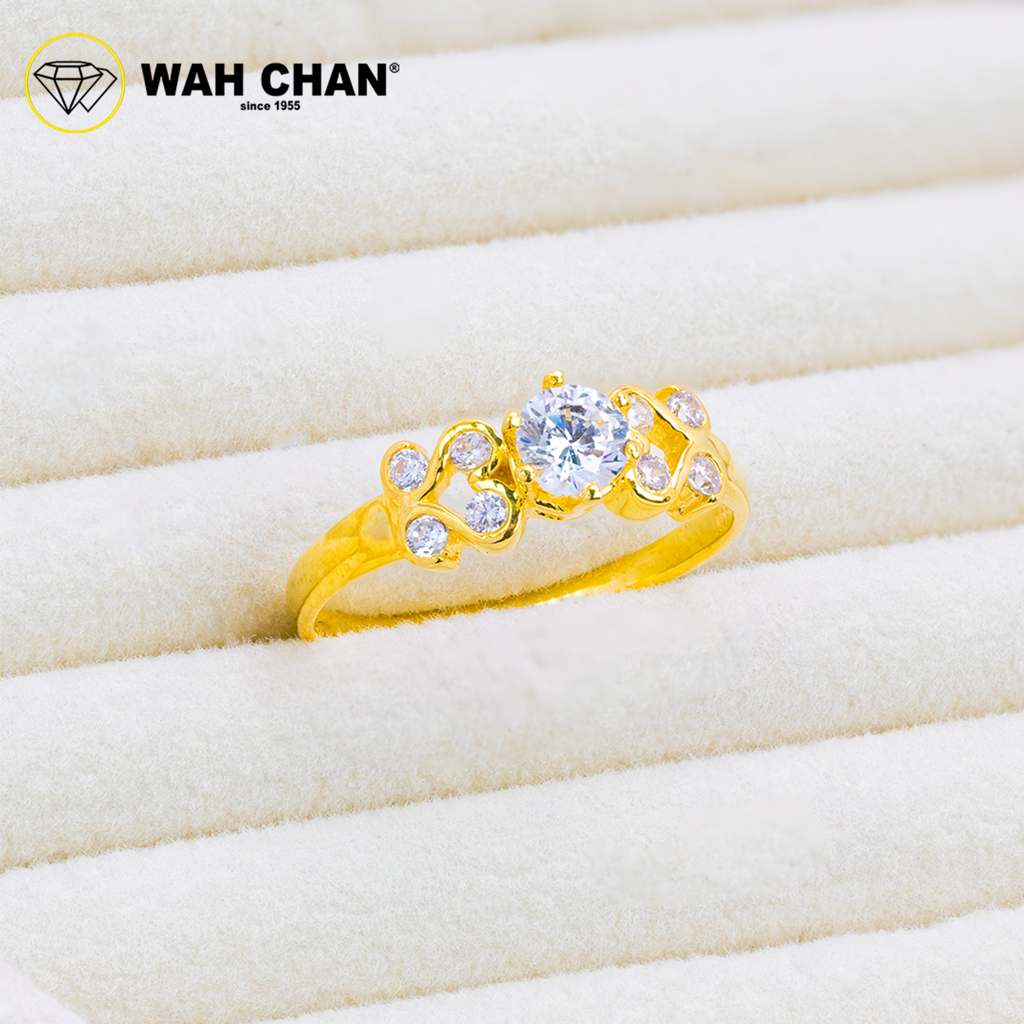 Wah Chan 585/14K Gold Ring - Cincin Zirconia R639 - Image 2