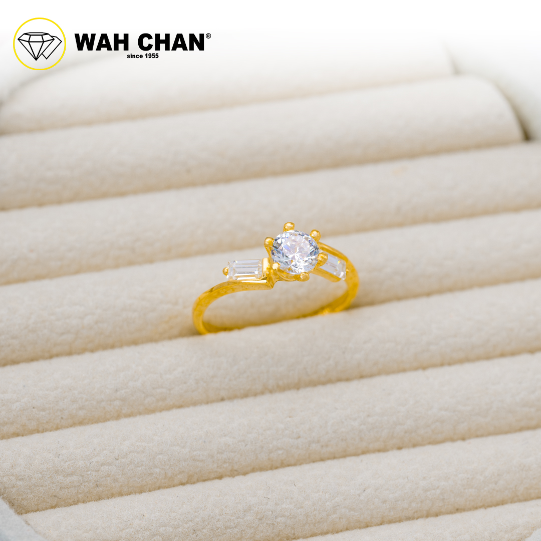 Wah Chan 585/14K Gold Ring - Cincin Zirconia R763 - Image 2