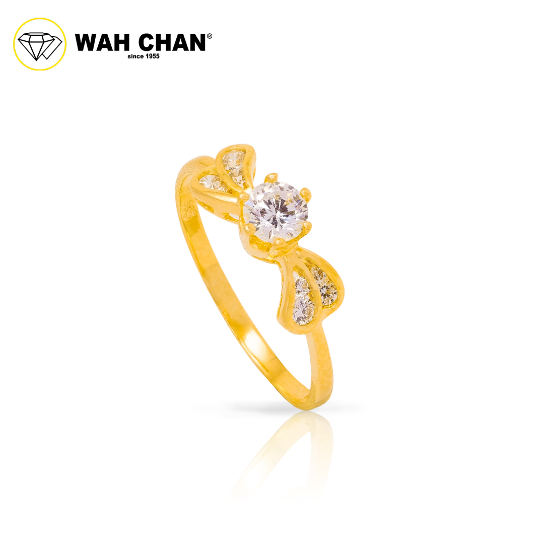 Wah Chan 585/14K Gold Ring - Cincin Zirconia R801