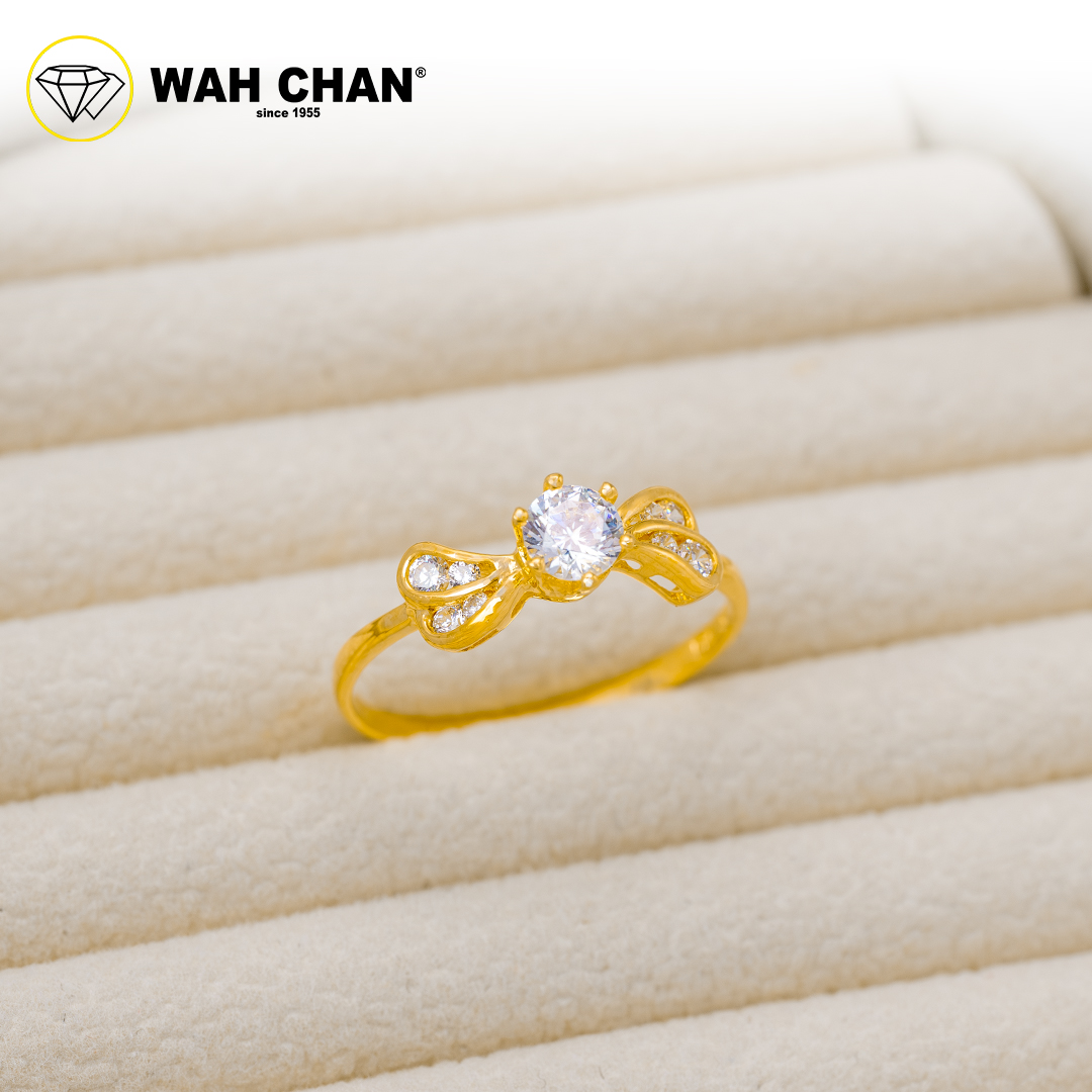 Wah Chan 585/14K Gold Ring - Cincin Zirconia R801 - Image 2