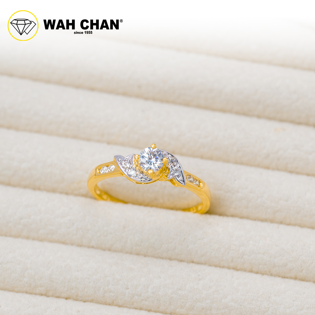 Wah Chan 585/14K Gold Ring - Cincin Zirconia R846 - Image 2