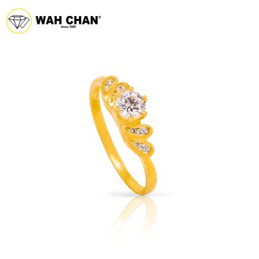 Wah Chan 585/14K Gold Ring - Cincin Zirconia R876