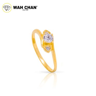 Wah Chan 585/14K Gold Ring - Cincin Zirconia R881