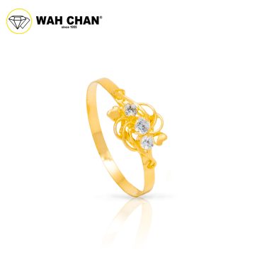 Wah Chan 585/14K Gold Ring - Cincin Zirconia R925