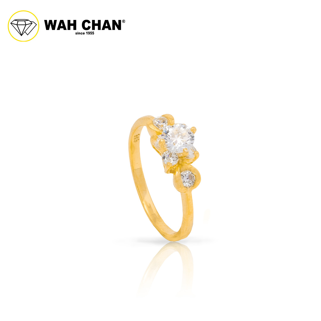 Wah Chan 585/14K Gold Ring - Cincin Zirconia R957