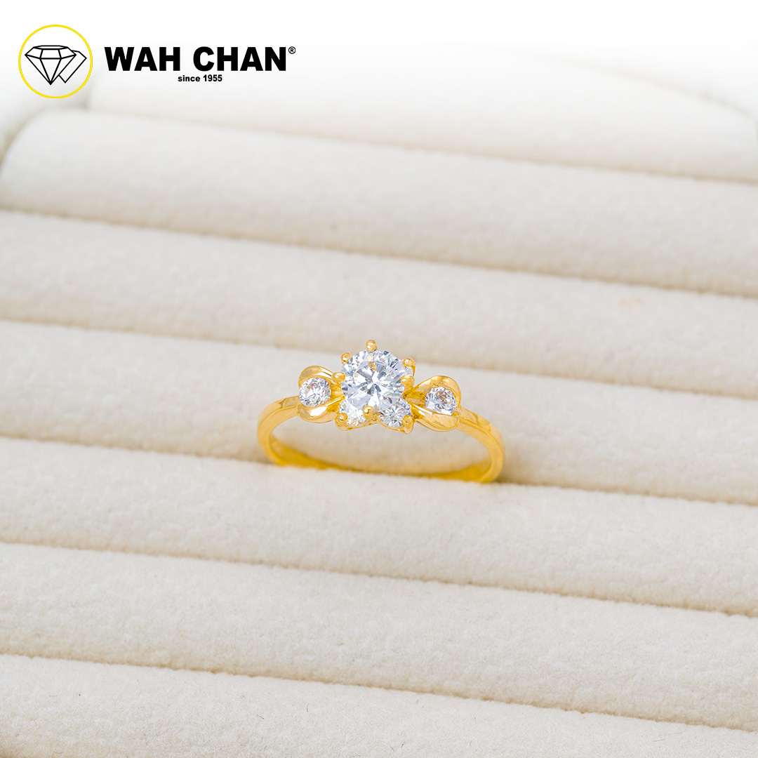 Wah Chan 585/14K Gold Ring - Cincin Zirconia R957 - Image 2