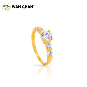 Wah Chan 585/14K Gold Ring - Cincin Zirconia WR020