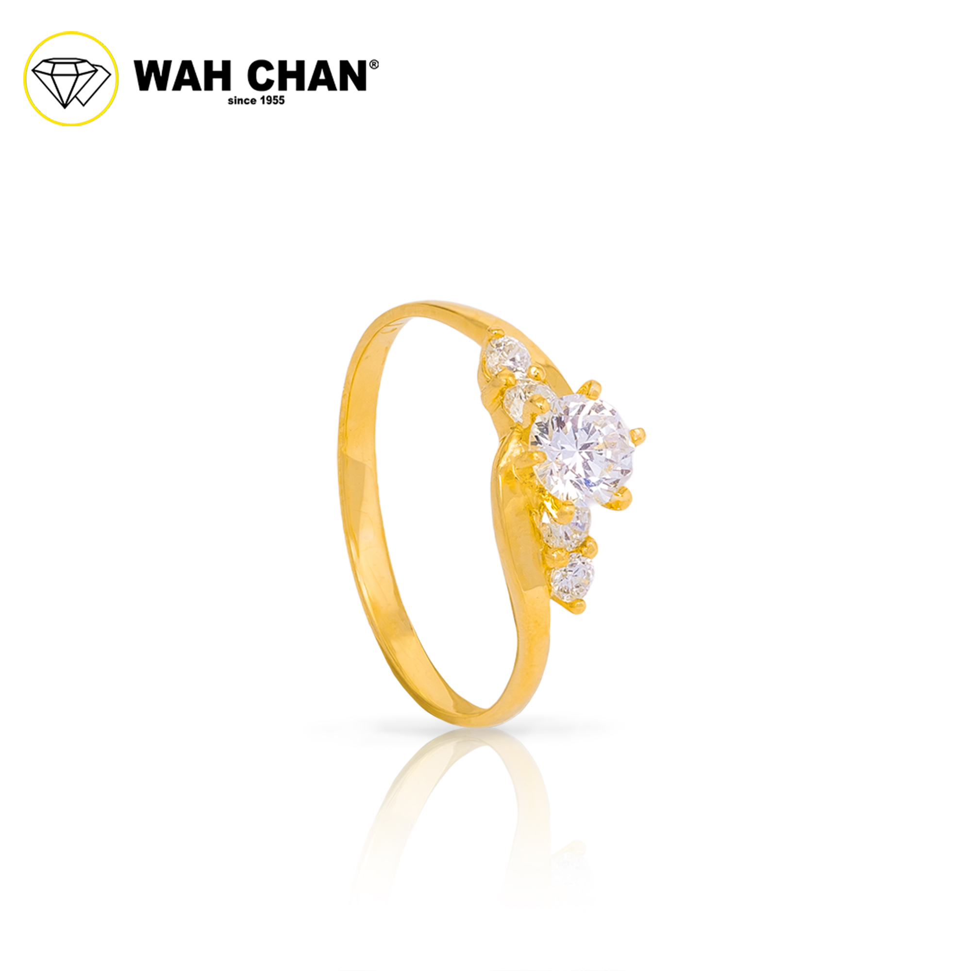 Wah Chan 585/14K Gold Ring - Cincin Zirconia WR025