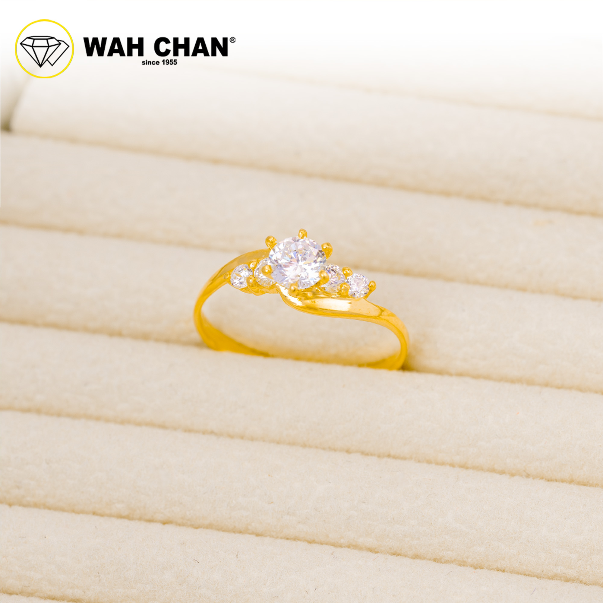 Wah Chan 585/14K Gold Ring - Cincin Zirconia WR025 - Image 2