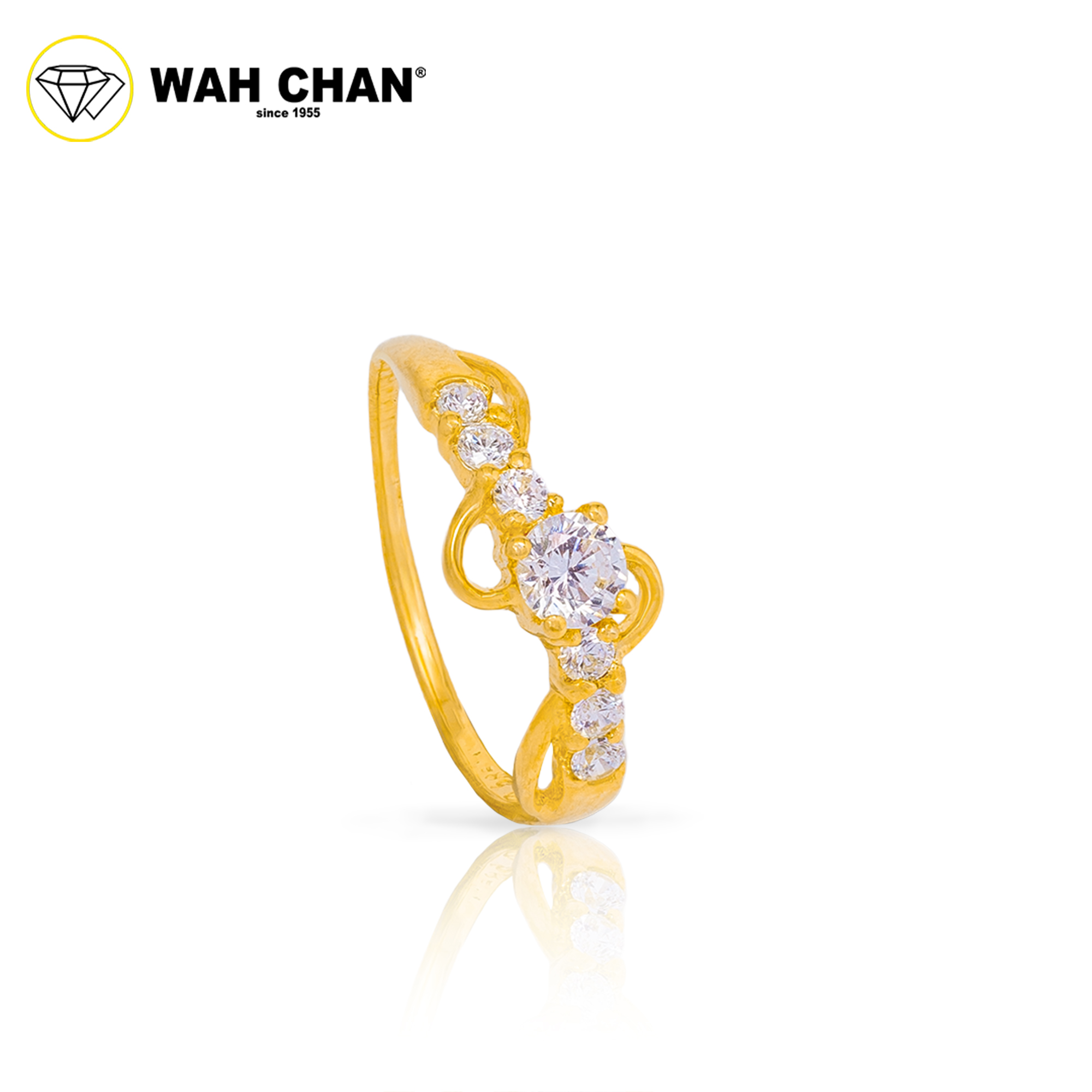 Wah Chan 585/14K Gold Ring - Cincin Zirconia WR034