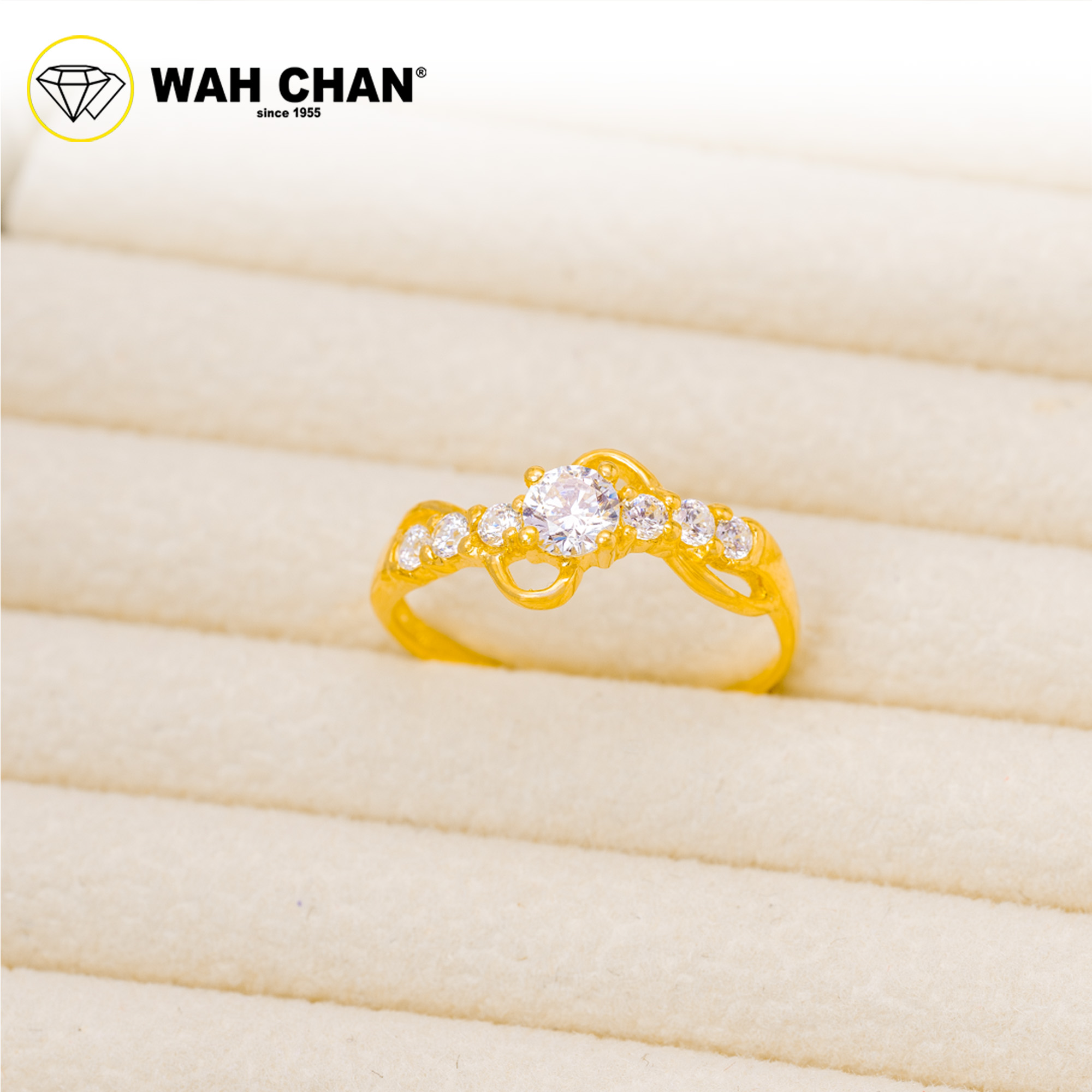 Wah Chan 585/14K Gold Ring - Cincin Zirconia WR034 - Image 2